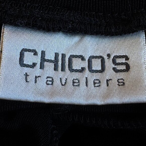 Chico’s Travelers Jordana Swing Skirt Black Flared Skirt with Elastic Waist  XL - Picture 6 of 8